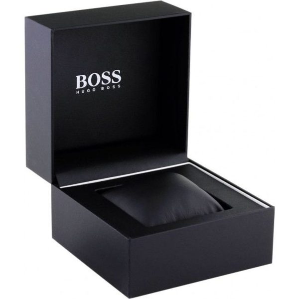 Montre homme Hugo Boss 44 mm réf. 1513871, bracelet acier, mouvement quartz chronographe – vue de trois-quarts