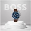 Montre homme Hugo Boss réf. 1513921, chronographe quartz, boîtier 44 mm, cuir, verre minéral – quatrième vue