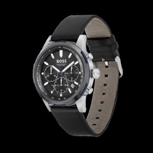 Montre homme Hugo Boss réf. 1514031, mouvement quartz, boîtier 44 mm, cuir, verre minéral – vue principale, Horlova Maroc