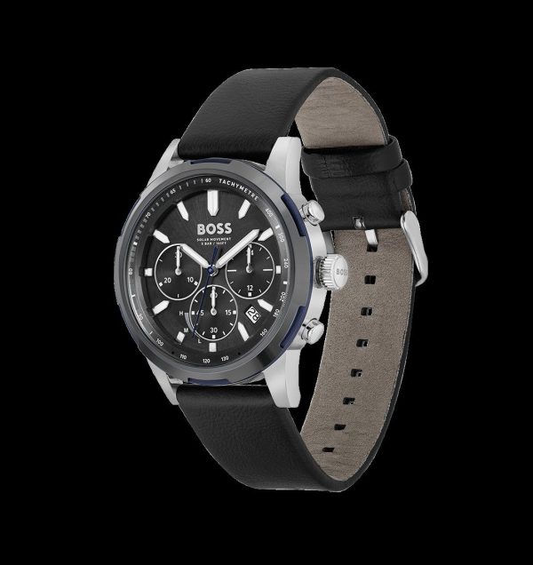 Montre homme Hugo Boss réf. 1514031, mouvement quartz, boîtier 44 mm, cuir, verre minéral – vue principale, Horlova Maroc