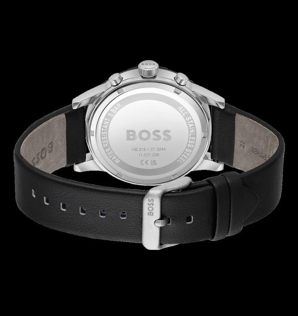Montre homme Hugo Boss réf. 1514031, mouvement quartz, boîtier 44 mm, cuir, verre minéral – deuxième vue