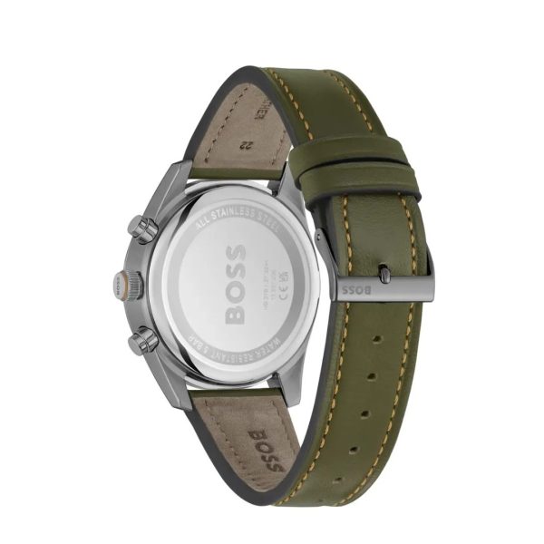 Montre homme Hugo Boss réf. 1514148, mouvement quartz, boîtier 44 mm, acier inoxydable, cuir, verre minéral – troisième vue
