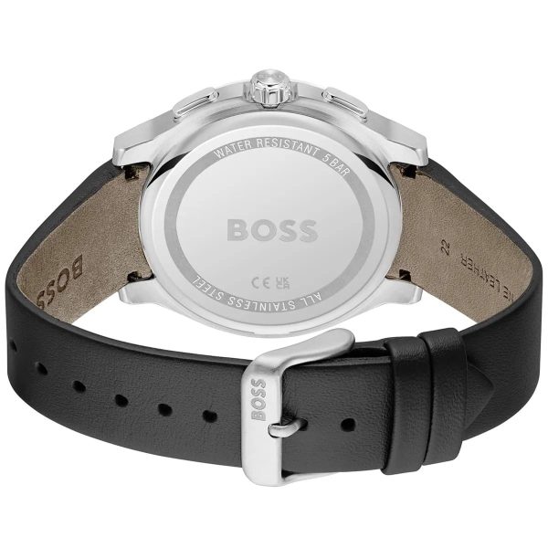 Montre homme Hugo Boss réf. 1514188, chronographe quartz, boîtier 44 mm, cuir, étanche 30 m – troisième vue