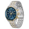 Montre homme Hugo Boss 44 mm réf. 1514247, cadran bleu, bracelet acier, mouvement quartz chronographe – autre angle