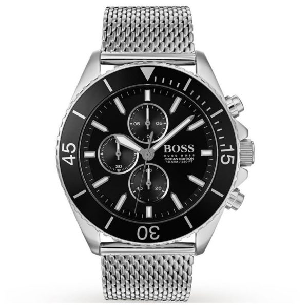 Montre homme Hugo Boss réf. 1513701, chronographe quartz, boîtier 46 mm, acier inoxydable – vue principale, Horlova Maroc