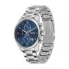 Montre homme Hugo Boss 46 mm réf. 1513784, bracelet acier, mouvement quartz chronographe – vue de face | Horlova Maroc
