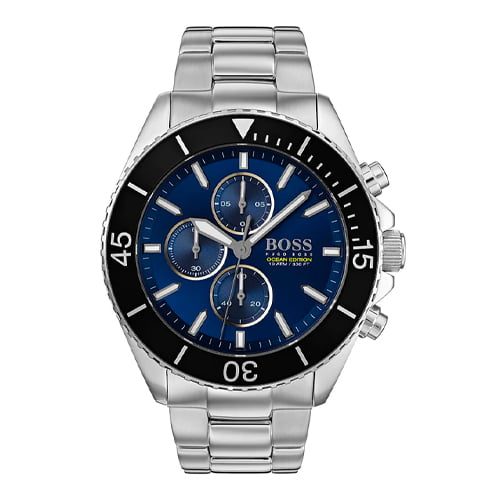 Montre homme Hugo Boss réf. 1513704, boîtier 48 mm, acier inoxydable, verre minéral – vue principale, Horlova Maroc