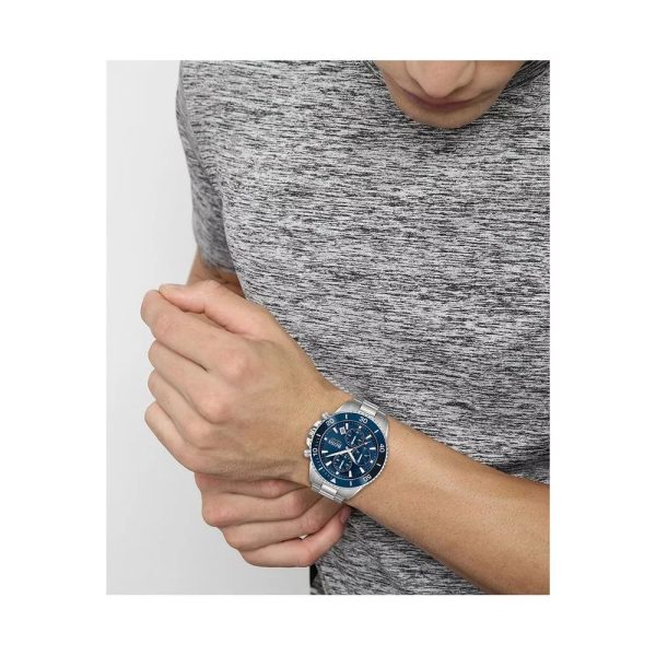 Montre homme Hugo Boss Admiral réf. 1513907, mouvement quartz, boîtier 46 mm, acier inoxydable – vue principale, Horlova Maroc