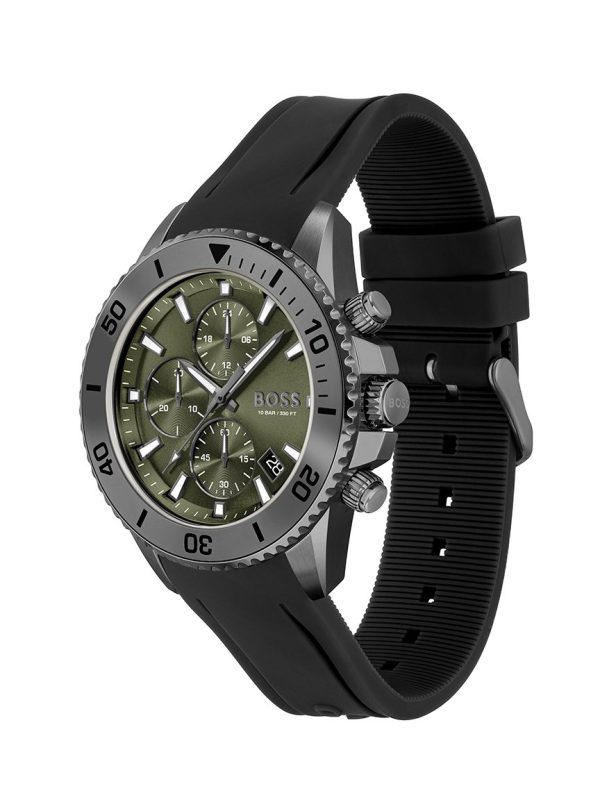Montre homme Hugo Boss Admiral réf. 1513967, chronographe quartz, boîtier 46 mm, acier inoxydable, silicone – troisième vue