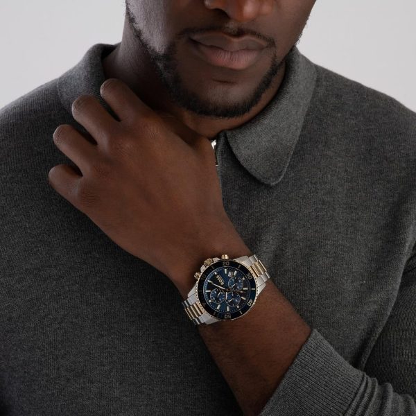Montre homme Hugo Boss Admiral réf. 1514257, chronographe quartz, boîtier 46 mm, acier inoxydable – vue principale, Horlova Maroc