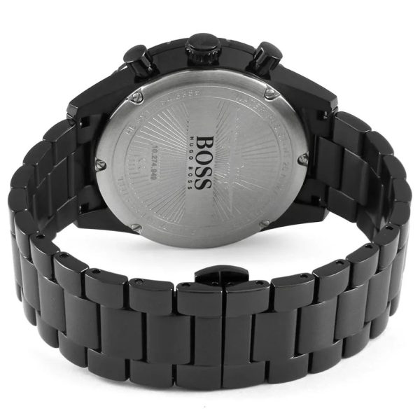 Montre homme Hugo Boss Aero 44 mm réf. 1513771, cadran noir, mouvement quartz – autre angle