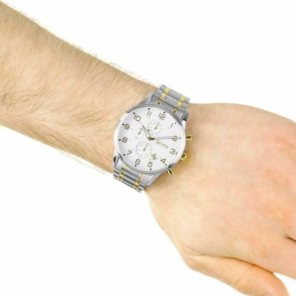 Montre homme Hugo Boss Aeroliner réf. 1513236, mouvement quartz, boîtier 44 mm, acier inoxydable, étanche 50 m – deuxième vue