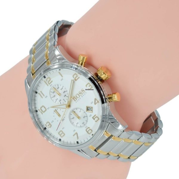 Montre homme Hugo Boss Aeroliner réf. 1513236, mouvement quartz, boîtier 44 mm, acier inoxydable, étanche 50 m – troisième vue