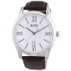 Montre homme Hugo Boss Ambassador 43 mm réf. 1513021, cadran blanc, bracelet cuir – autre angle
