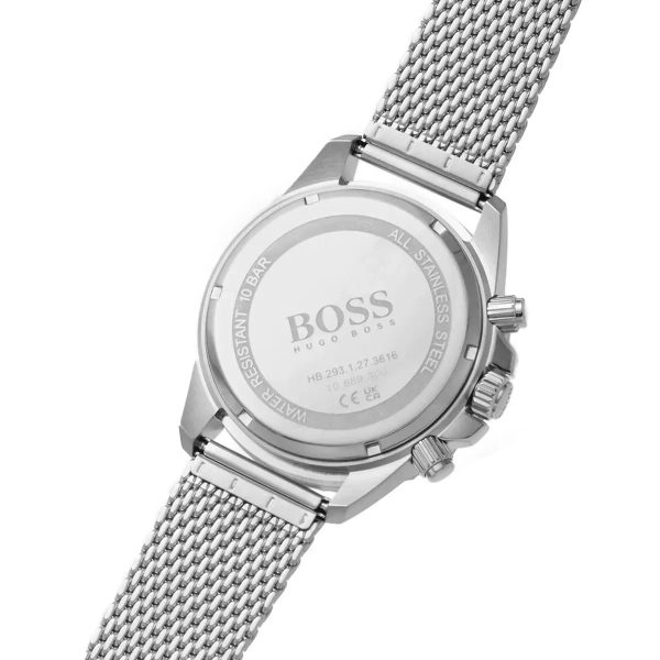 Montre homme Hugo Boss Amiral 46 mm réf. 1513904, cadran noir, bracelet acier – autre angle