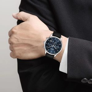 Montre homme Hugo Boss Avery réf. 1514156, mouvement quartz, boîtier 42 mm, cuir – vue principale, Horlova Maroc