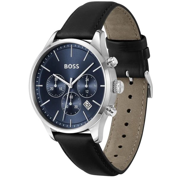 Montre homme Hugo Boss Avery réf. 1514156, mouvement quartz, boîtier 42 mm, cuir – troisième vue