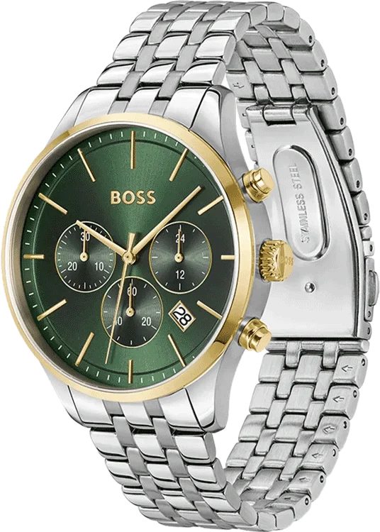 Montre homme Hugo Boss Avery réf. 1514159, chronographe quartz, boîtier 42 mm, acier inoxydable, verre minéral, étanche 50 m – deuxième vue