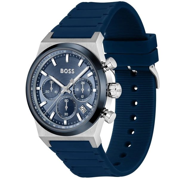 Montre homme Hugo Boss Candor réf. 1514243, chronographe quartz, boîtier 41 mm, silicone – deuxième vue