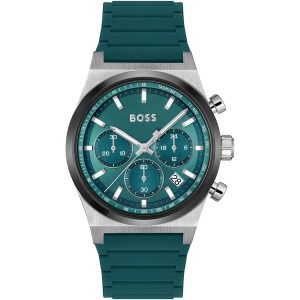 Montre homme Hugo Boss Candor réf. 1514244, chronographe quartz, boîtier 41 mm, silicone, étanche 50 m – vue principale, Horlova Maroc
