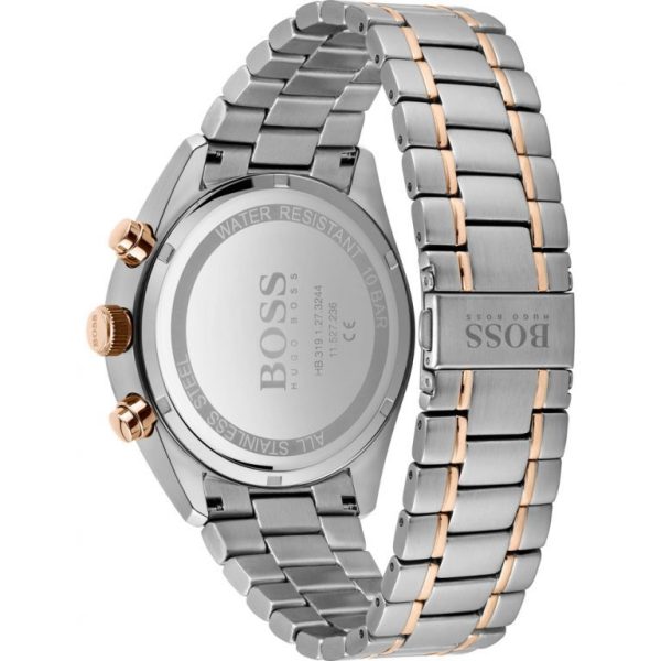 Montre homme Hugo Boss Champion réf. 1513819, cadran noir, bracelet acier – vue de trois-quarts