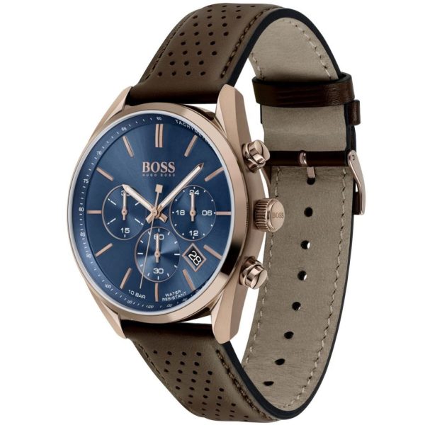 Montre homme Hugo Boss Champion réf. 1513817, mouvement quartz, boîtier 44 mm, cuir, étanche 100 m – quatrième vue