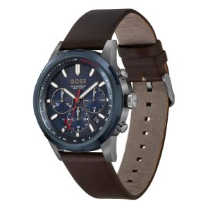 Montre homme Hugo Boss Classic réf. 1514030, mouvement solaire, boîtier 41 mm, acier inoxydable, cuir, verre minéral – deuxième vue
