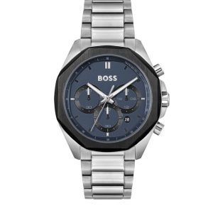 Montre homme Hugo Boss Cloud 43 mm réf. 1514015, mouvement quartz chronographe – vue de face | Horlova Maroc