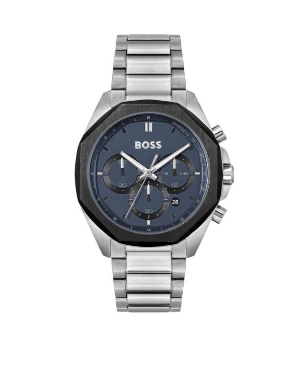 Montre homme Hugo Boss Cloud 43 mm réf. 1514015, mouvement quartz chronographe – vue de face | Horlova Maroc