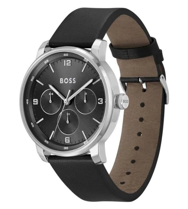 Montre homme Hugo Boss Contender réf. 1514125, mouvement quartz, boîtier 44 mm, cuir, verre minéral, étanche 50 m – deuxième vue