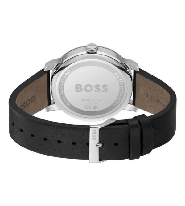 Montre homme Hugo Boss Contender réf. 1514125, mouvement quartz, boîtier 44 mm, cuir, verre minéral, étanche 50 m – troisième vue
