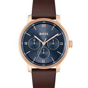 Montre homme Hugo Boss Contender réf. 1514126, mouvement quartz, boîtier 44 mm, cuir, verre minéral – vue principale, Horlova Maroc