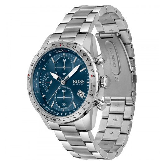 Montre homme Hugo Boss Distinct réf. 1513850, chronographe quartz, boîtier 44 mm, acier inoxydable, verre minéral – deuxième vue