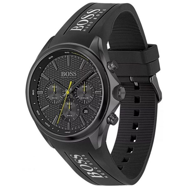 Montre homme Hugo Boss Distinct réf. 1513859, chronographe quartz, boîtier 46 mm, acier inoxydable, silicone – troisième vue