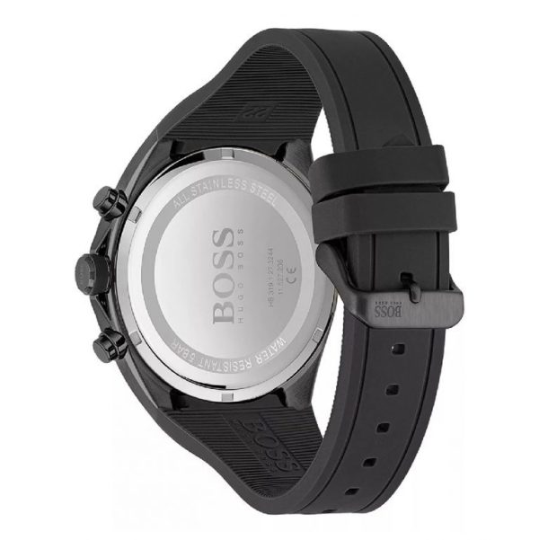 Montre homme Hugo Boss Distinct réf. 1513859, chronographe quartz, boîtier 46 mm, acier inoxydable, silicone – quatrième vue