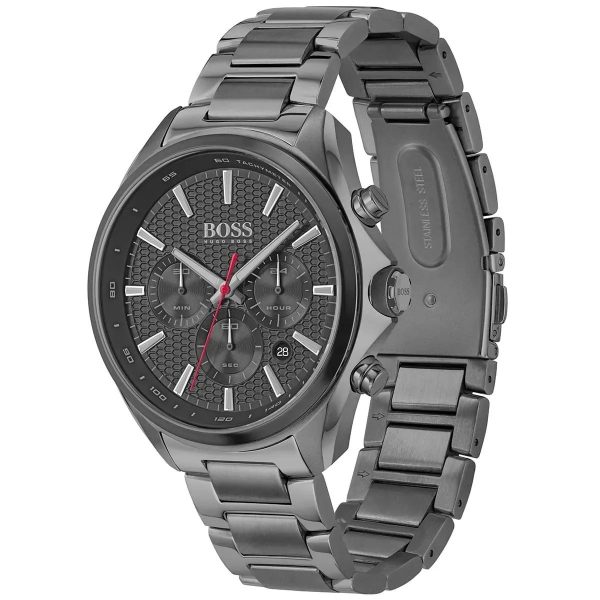 Montre homme Hugo Boss Distinct Caractère Affirmé réf. 1513858, chronographe quartz, boîtier 46 mm, acier inoxydable – deuxième vue