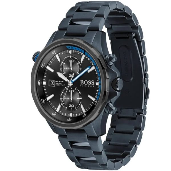 Montre homme Hugo Boss Globetrotter réf. 1513824, mouvement quartz, boîtier 46 mm, acier inoxydable, étanche 100 m – troisième vue
