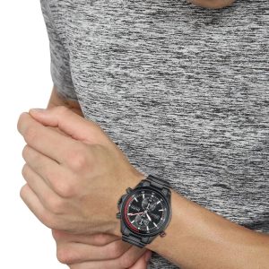 Montre homme Hugo Boss Globetrotter réf. 1513825, chronographe quartz, boîtier 46 mm, acier inoxydable – vue principale, Horlova Maroc