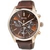 Montre homme Hugo Boss Grand Prix 44 mm réf. 1513605, cadran marron, mouvement quartz chronographe – autre angle