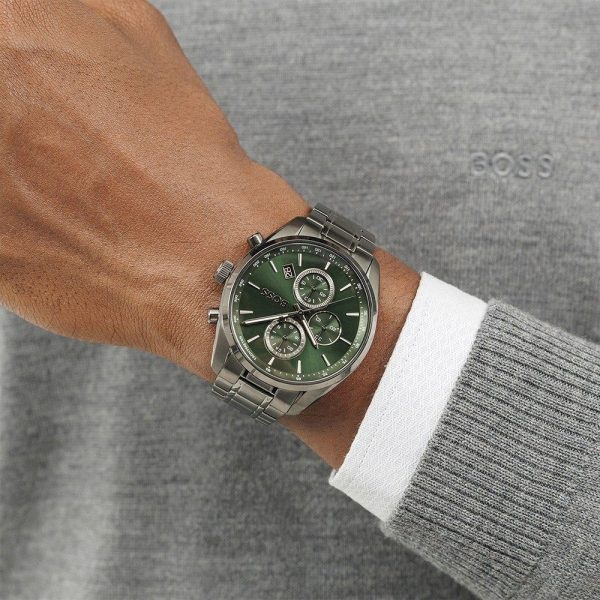 Montre homme Hugo Boss Grand Prix réf. 1514228, chronographe quartz, boîtier 44 mm, acier inoxydable – vue principale, Horlova Maroc
