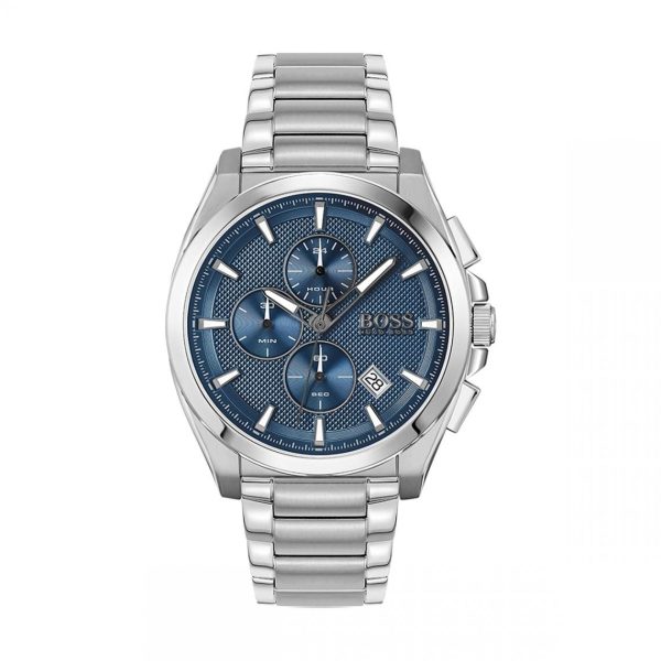 Montre homme Hugo Boss Grandmaster réf. 1513884, chronographe quartz, acier inoxydable – vue principale, Horlova Maroc
