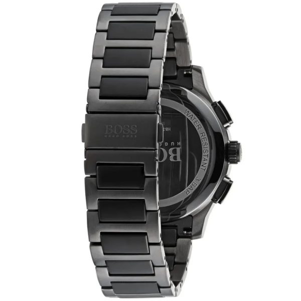 Montre homme Hugo Boss Grandmaster 44 mm réf. 1513814, cadran noir, bracelet acier – autre angle