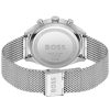 Montre homme Hugo Boss Gregor réf. 1514052, chronographe quartz, boîtier 44 mm, acier inoxydable, maille milanaise – troisième vue