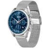 Montre homme Hugo Boss Gregor réf. 1514052, chronographe quartz, boîtier 44 mm, acier inoxydable, maille milanaise – quatrième vue
