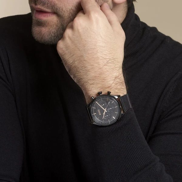 Montre homme Hugo Boss Gregor réf. 1514065, mouvement quartz, boîtier 45 mm, acier inoxydable – vue principale, Horlova Maroc