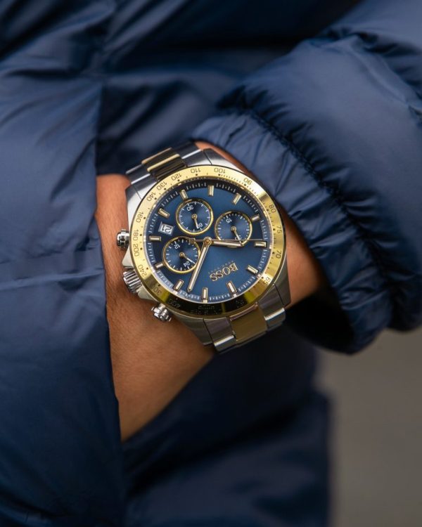 Montre homme Hugo Boss Hero réf. 1513767, chronographe quartz, boîtier 43 mm, acier inoxydable – vue principale, Horlova Maroc