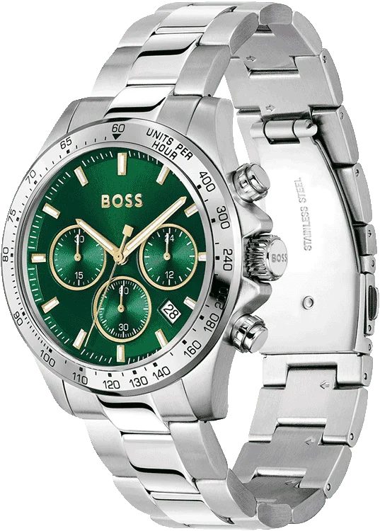 Montre homme Hugo Boss Hero réf. 1514217, chronographe quartz, boîtier 45 mm, acier inoxydable, verre minéral, étanche 50 m – deuxième vue