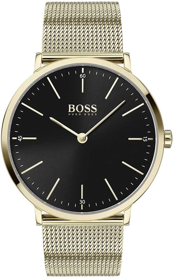 Montre homme Hugo Boss Horizon réf. 1513735, mouvement quartz, boîtier 40 mm, maille milanaise, étanche 30 m – vue principale, Horlova Maroc