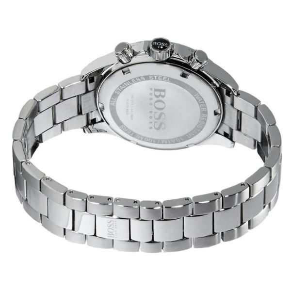 Montre homme Hugo Boss Ikon 44 mm réf. 1512964, cadran argenté, bracelet acier – vue de trois-quarts