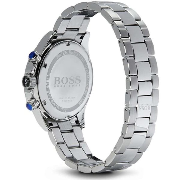 Montre homme Hugo Boss Ikon 44 mm réf. 1512964, cadran argenté, bracelet acier – autre angle